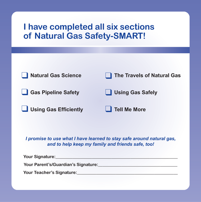 Natural Gas Safety-SMART! Certificate